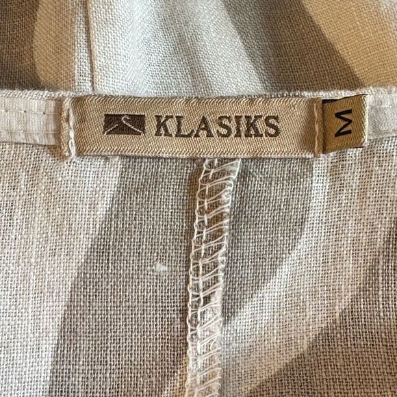 Klasiks Dress Womens Sz Medium Italian Linen Oversized Overlay Brown Lagenlook - Picture 11 of 11